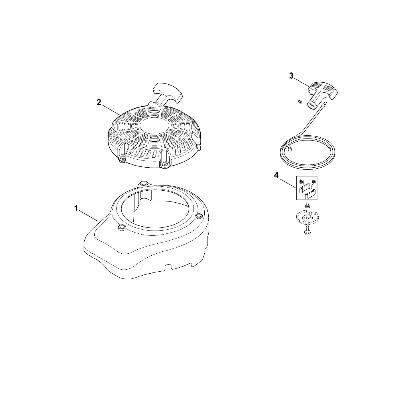 ЗАПЧАСТИ ДЛЯ ДВИГАТЕЛЯ БЕНЗИНОВОГО KOHLER XT-6 (XT149-0213) (СТАРТЕР РУЧНОЙ)