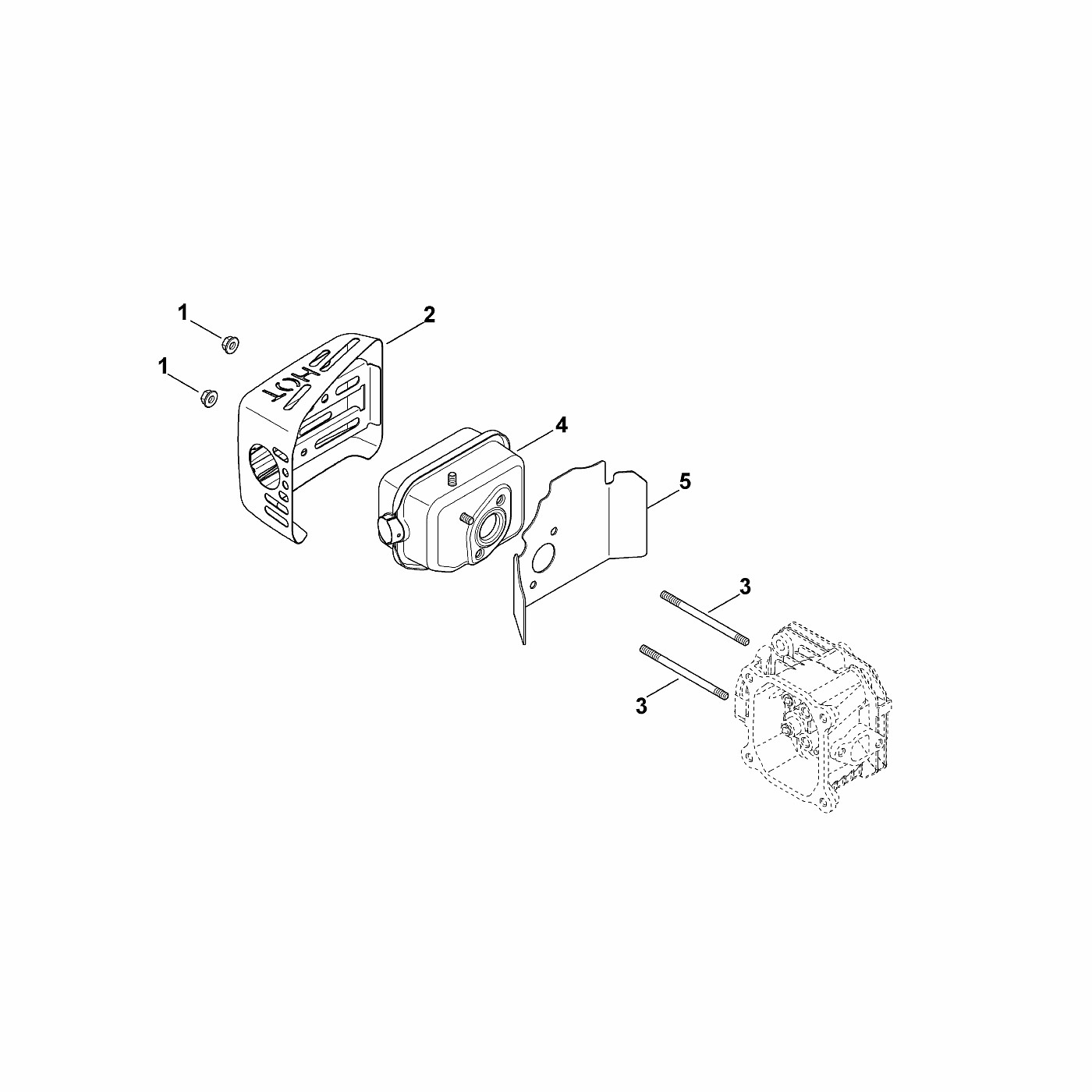 ЗАПЧАСТИ ДЛЯ ДВИГАТЕЛЯ БЕНЗИНОВОГО KOHLER XT-6 (XT149-0213) (2011) (ТРУБА ВЫХЛОПНАЯ)