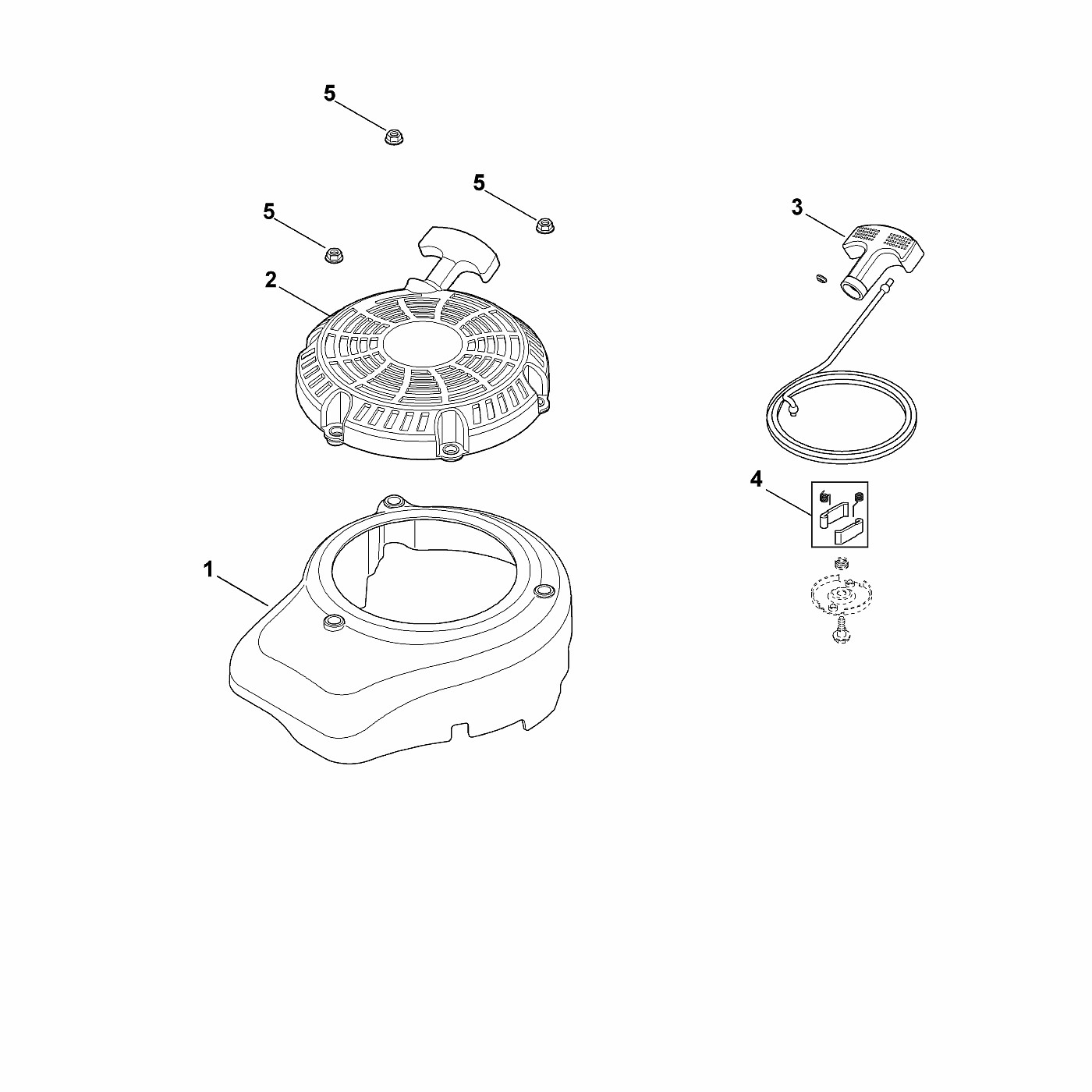 ЗАПЧАСТИ ДЛЯ ДВИГАТЕЛЯ БЕНЗИНОВОГО KOHLER XT-6 (XT149-0213) (2011) (СТАРТЕР РУЧНОЙ)