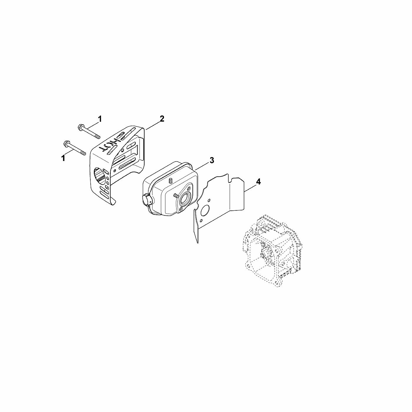 ЗАПЧАСТИ ДЛЯ ДВИГАТЕЛЯ БЕНЗИНОВОГО KOHLER XT-675 (XT675-0022) (ТРУБА ВЫХЛОПНАЯ)