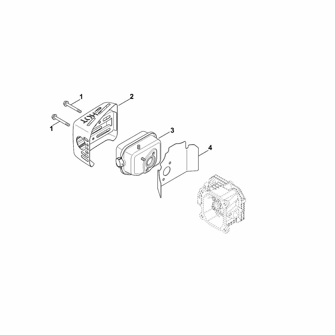 ЗАПЧАСТИ ДЛЯ ДВИГАТЕЛЯ БЕНЗИНОВОГО KOHLER XT-675 (XT675-3098) (ТРУБА ВЫХЛОПНАЯ)
