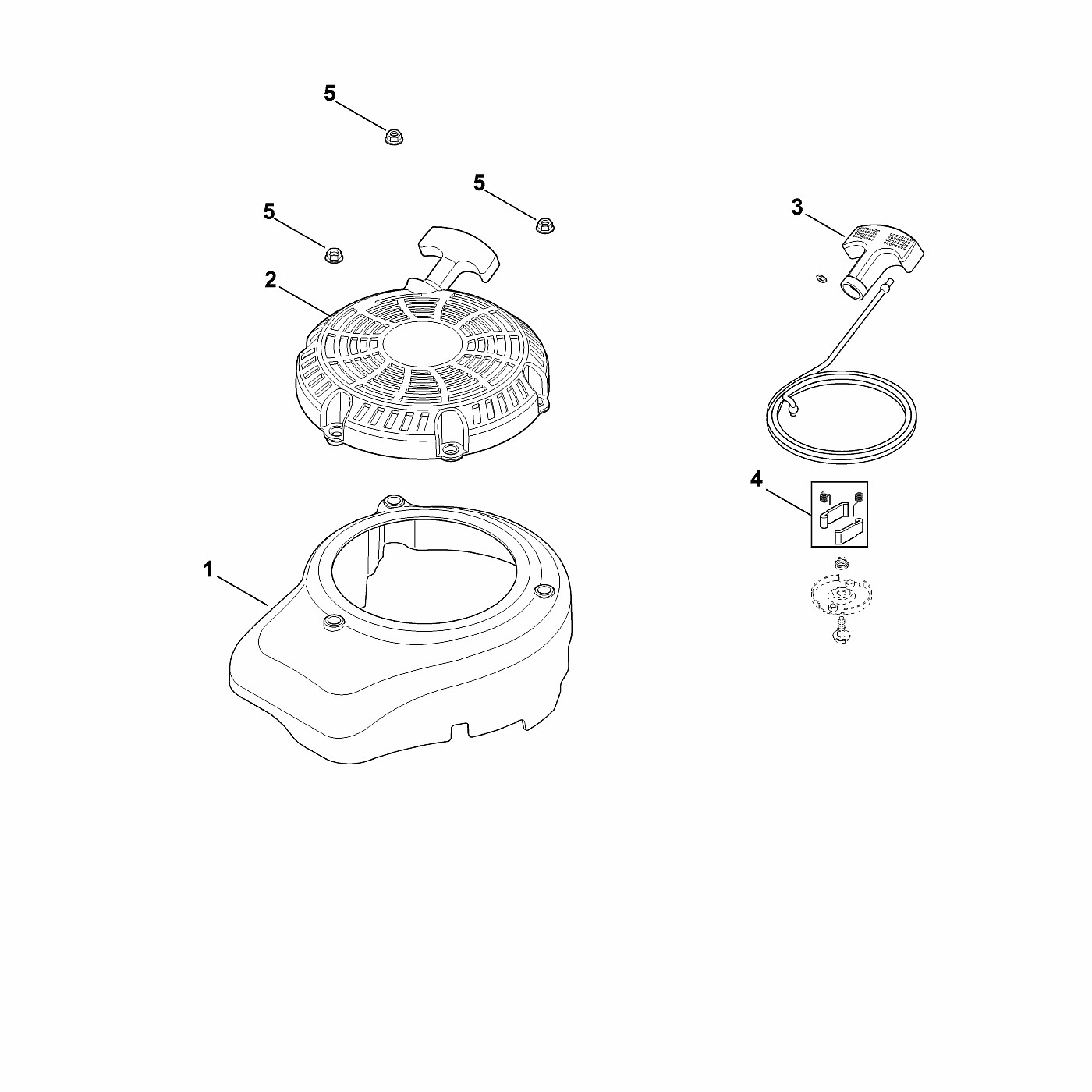 ЗАПЧАСТИ ДЛЯ ДВИГАТЕЛЯ БЕНЗИНОВОГО KOHLER XT-800 (XT800-3088) (СТАРТЕР РУЧНОЙ)