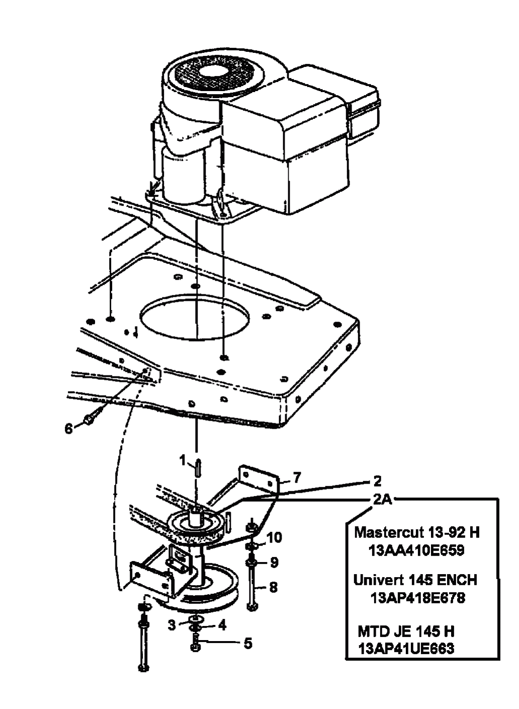 MTD Артикул 13AP418F678 (год выпуска 2003). Шкив двигателя