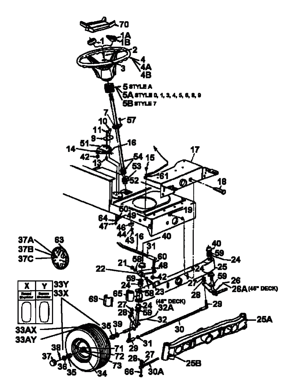 MTD Артикул 13AF695G678 (год выпуска 1998). Передняя ось