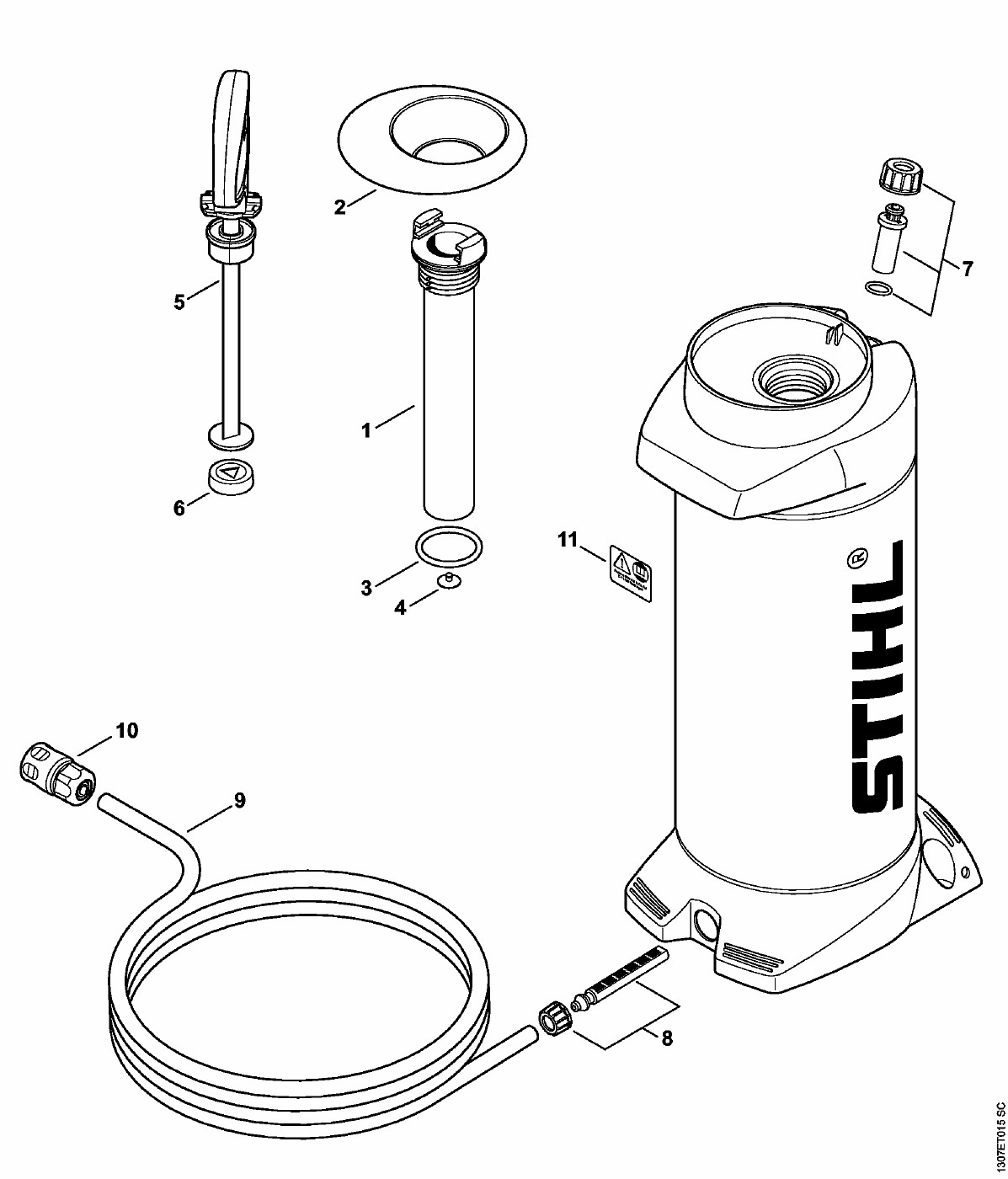 ЗАПЧАСТИ ДЛЯ БЕНЗОРЕЗА STIHL TS 700 (РЕЗЕРВУАР ДЛЯ ВОДЫ НАПОРНЫЙ)