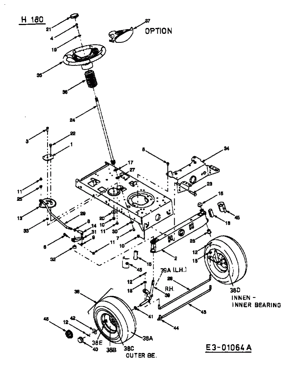 MTD Артикул 13AT698G678 (год выпуска 2003). Передняя ось