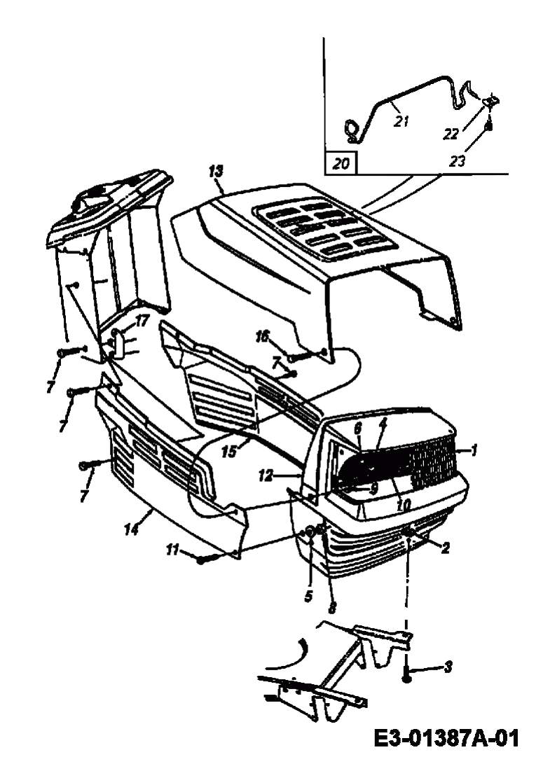 MTD Артикул 13BL475A606 (год выпуска 1998). Капот 5-Style