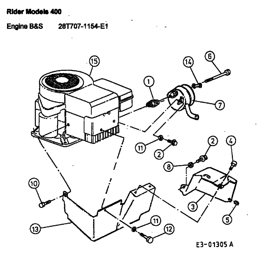 MTD Артикул 13AC455C661 (год выпуска 1999). Аксессуары двигателя