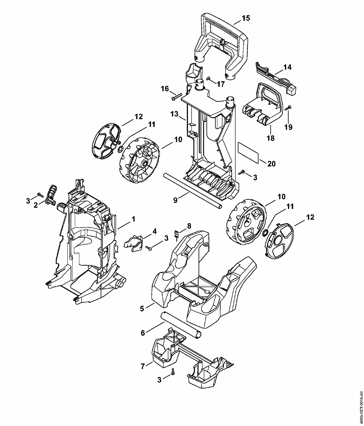 ЗАПЧАСТИ ДЛЯ АППАРАТА ВЫСОКОГО ДАВЛЕНИЯ ЭЛЕКТРИЧЕСКОГО STIHL RE 120 (КОРПУС)