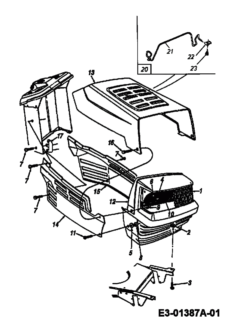 MTD Артикул 13AH455A661 (год выпуска 1999). Капот 5-Style