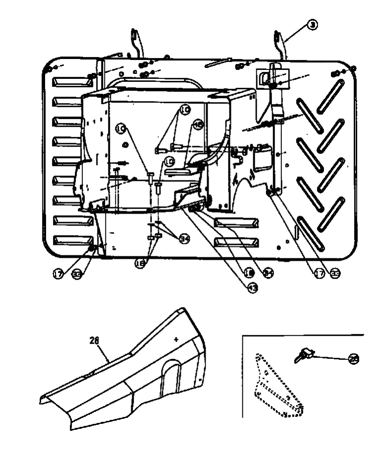 MTD Артикул 13AD498E678 (год выпуска 1999). Задняя панель разгрузки