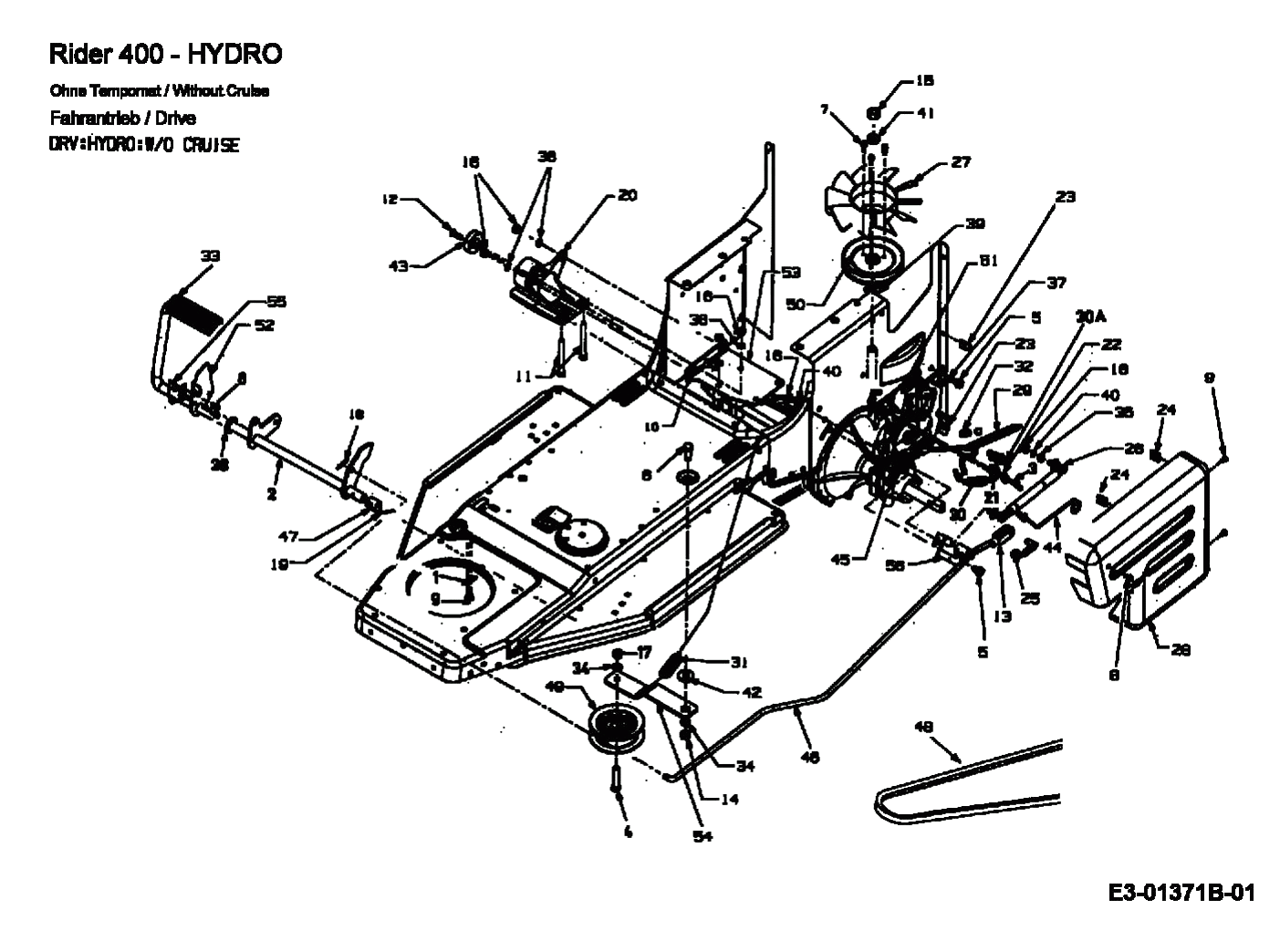 MTD Артикул 13AD498E678 (год выпуска 2000). Система привода, педали