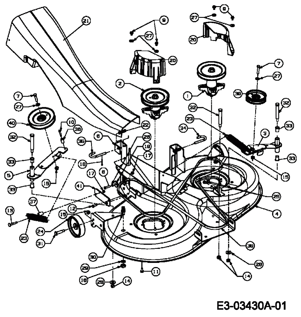 MTD Артикул 13AM493N676 (год выпуска 2008). Дека газонокосилки N (40/105cm)