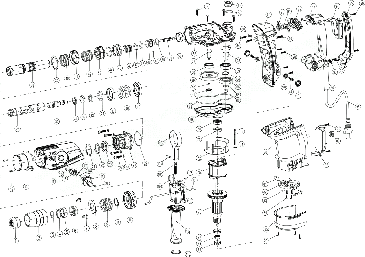 Перфоратор Интерскол П-40/1100ЭВ-2 (С 07.11.2014 ГОДА)