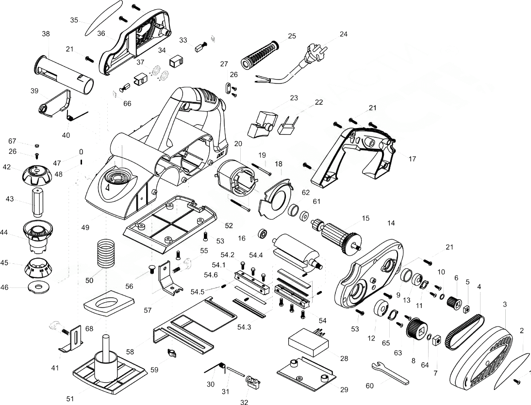 Рубанок Интерскол Р-102/1100ЭМ (С 01.03.2009 ГОДА)