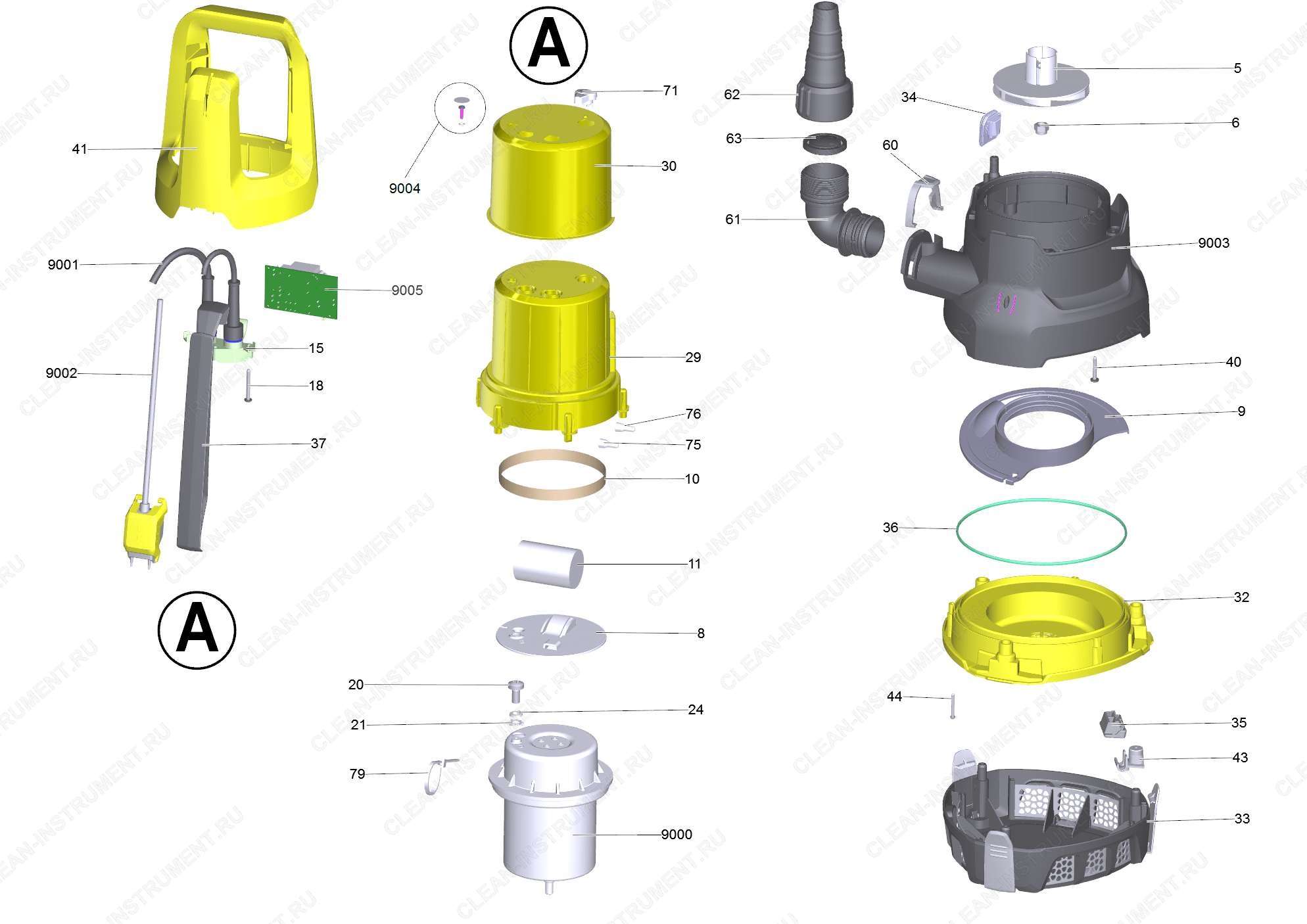 Перечень запасных деталей SP 6 Flat Inox (5.973-579.0)