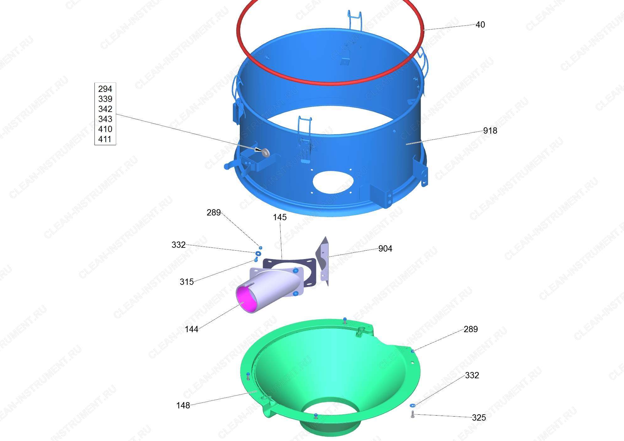 Перечень запасных деталей IVC 60/30 Tact