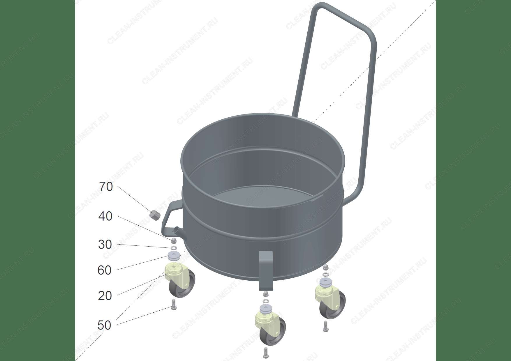 Контейнер-сборник IVR, 50 Liter RAL 7012 (9.986-662.0)