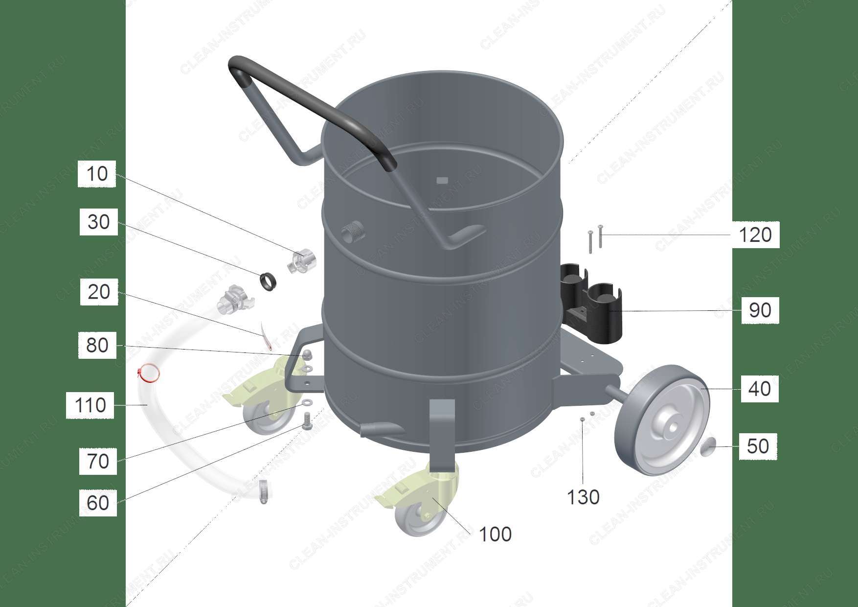 Контейнер-сборник IVR, RI 020 RAL 7012 (9.986-131.0)