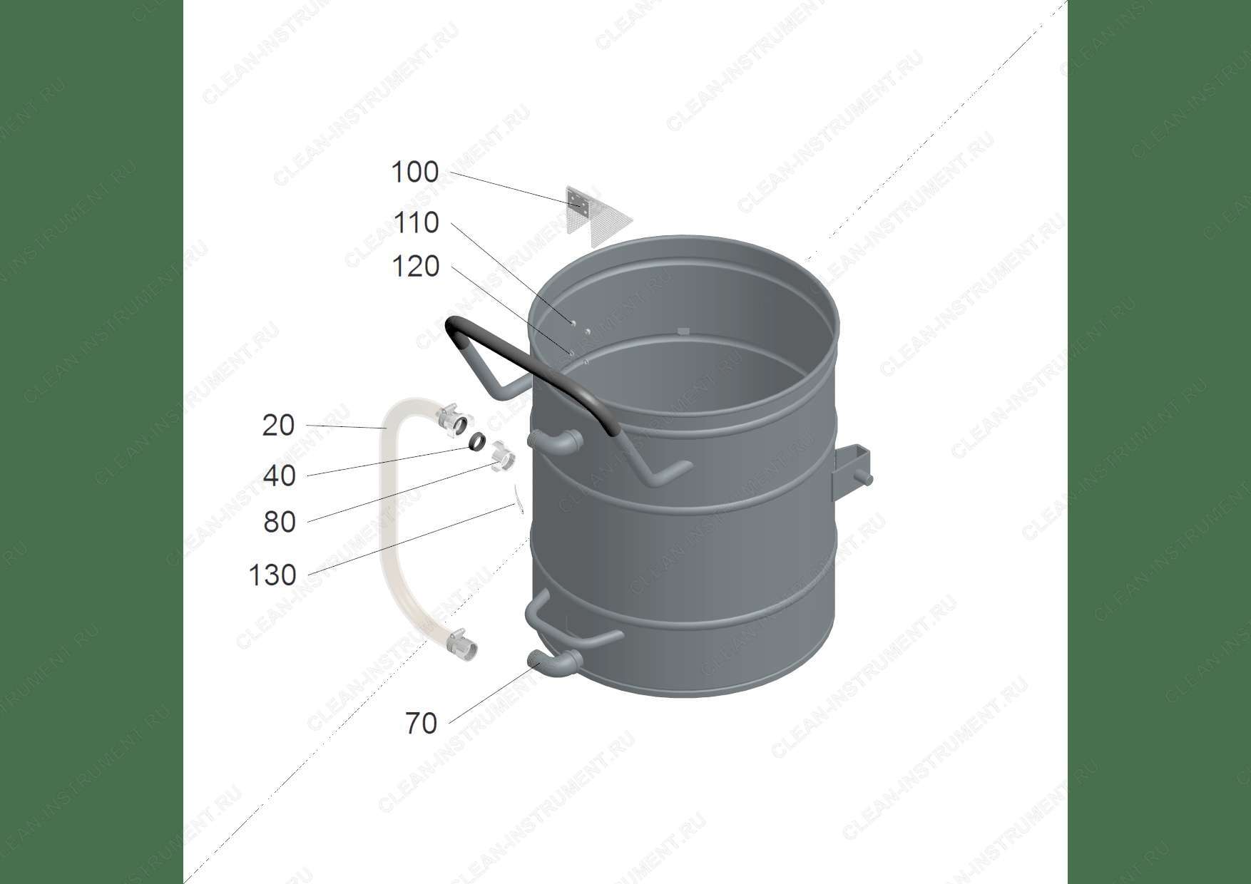 Контейнер-сборник IVR, RI 100 RAL 7012 (9.986-364.0)