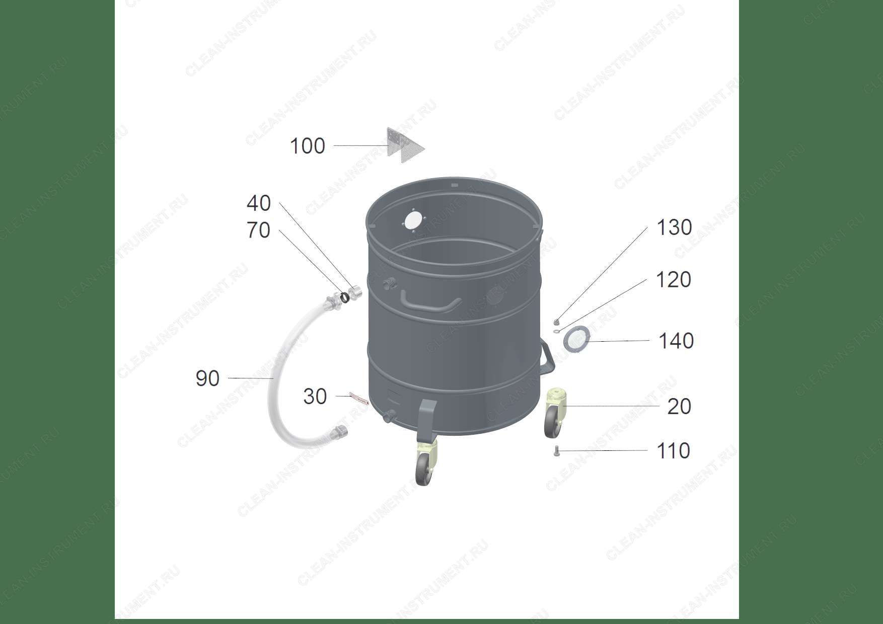 Контейнер-сборник IVR, 100 Liter RAL 701 (9.986-571.0)