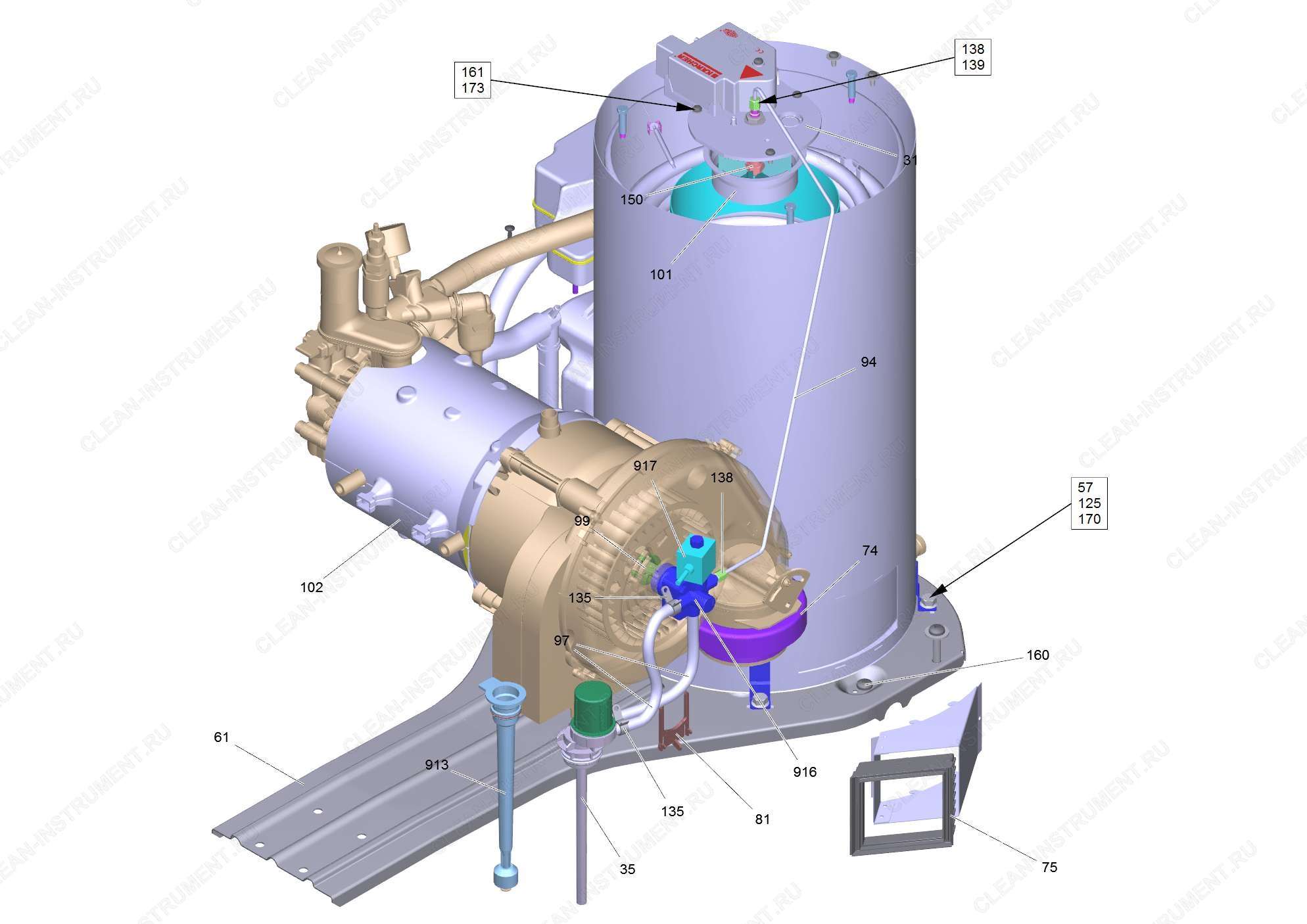 Перечень запасных деталей HDS 6/14 C *EU (5.974-158.0)