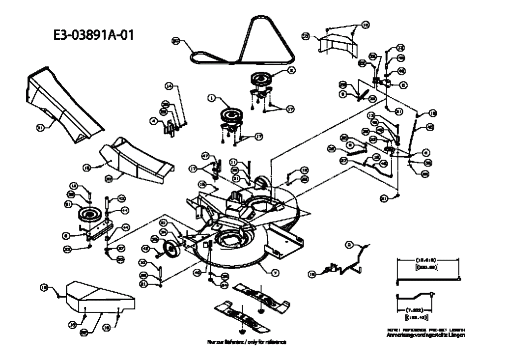 MTD Артикул 13AM783E678 (год выпуска 2008). Дека газонокосилки E (36/92cm)