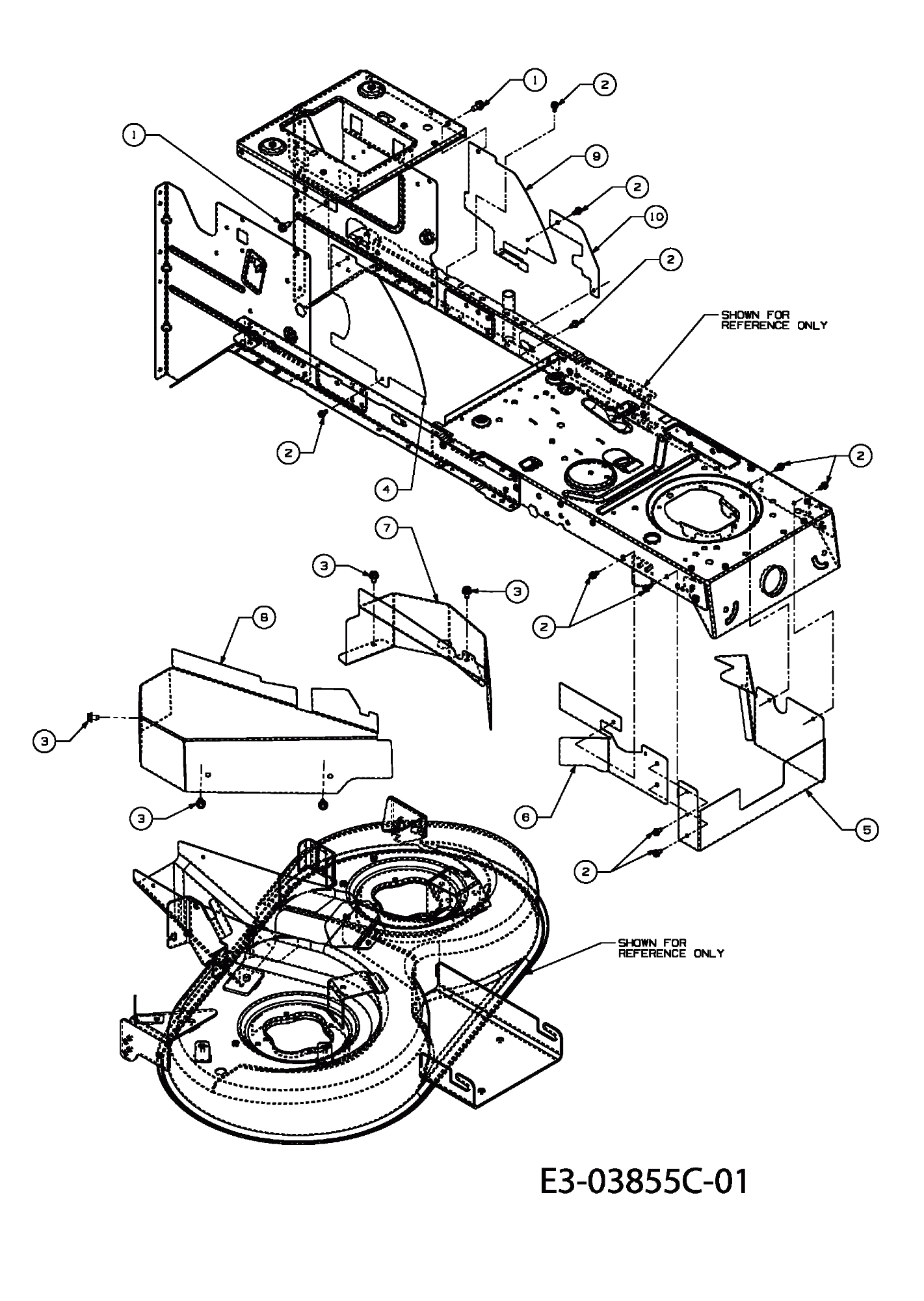 MTD Артикул 13AM783E678 (год выпуска 2009). Крышка деки газонокосилки