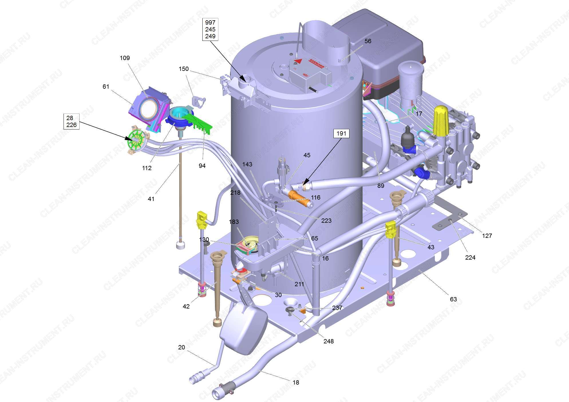 Перечень запасных деталей HDS 12/18-4SX (5.973-969.0)