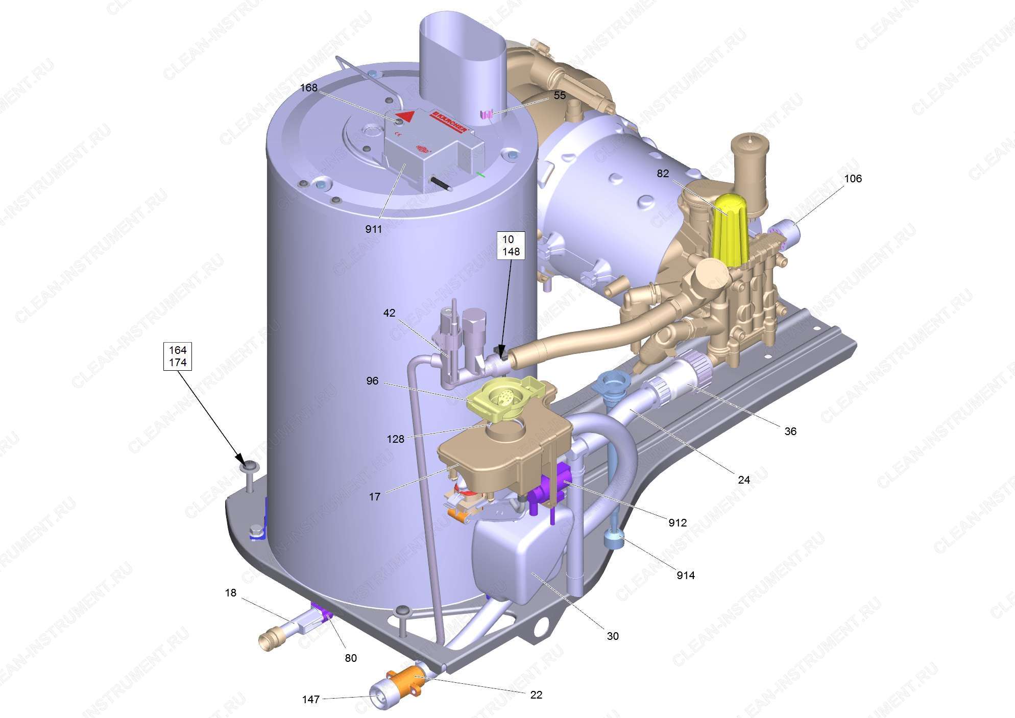 Перечень запасных деталей HDS 6/14 CX (5.974-087.0)