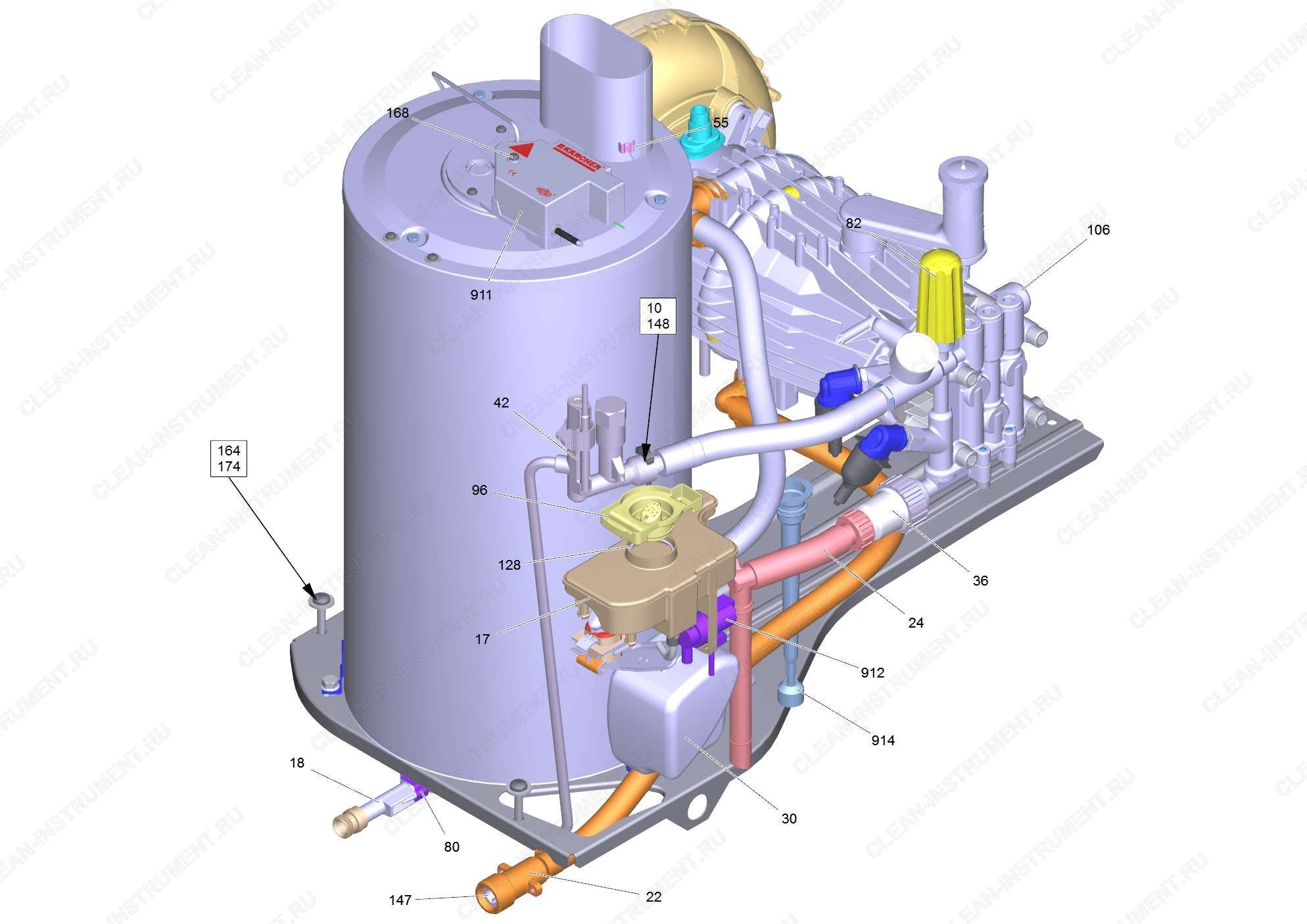 Перечень запасных деталей HDS 6/14-4C (5.974-077.0)