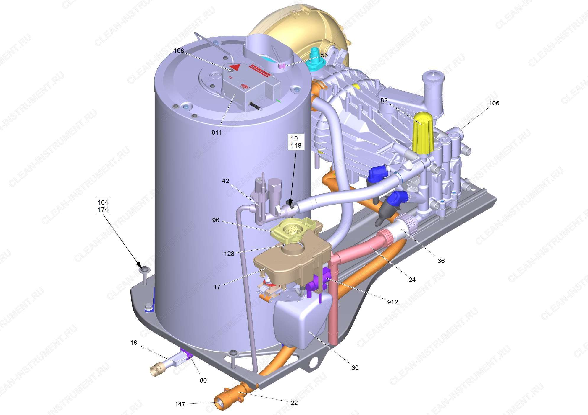 Перечень запасных деталей HDS 7/16-4C Cl (5.974-171.0)