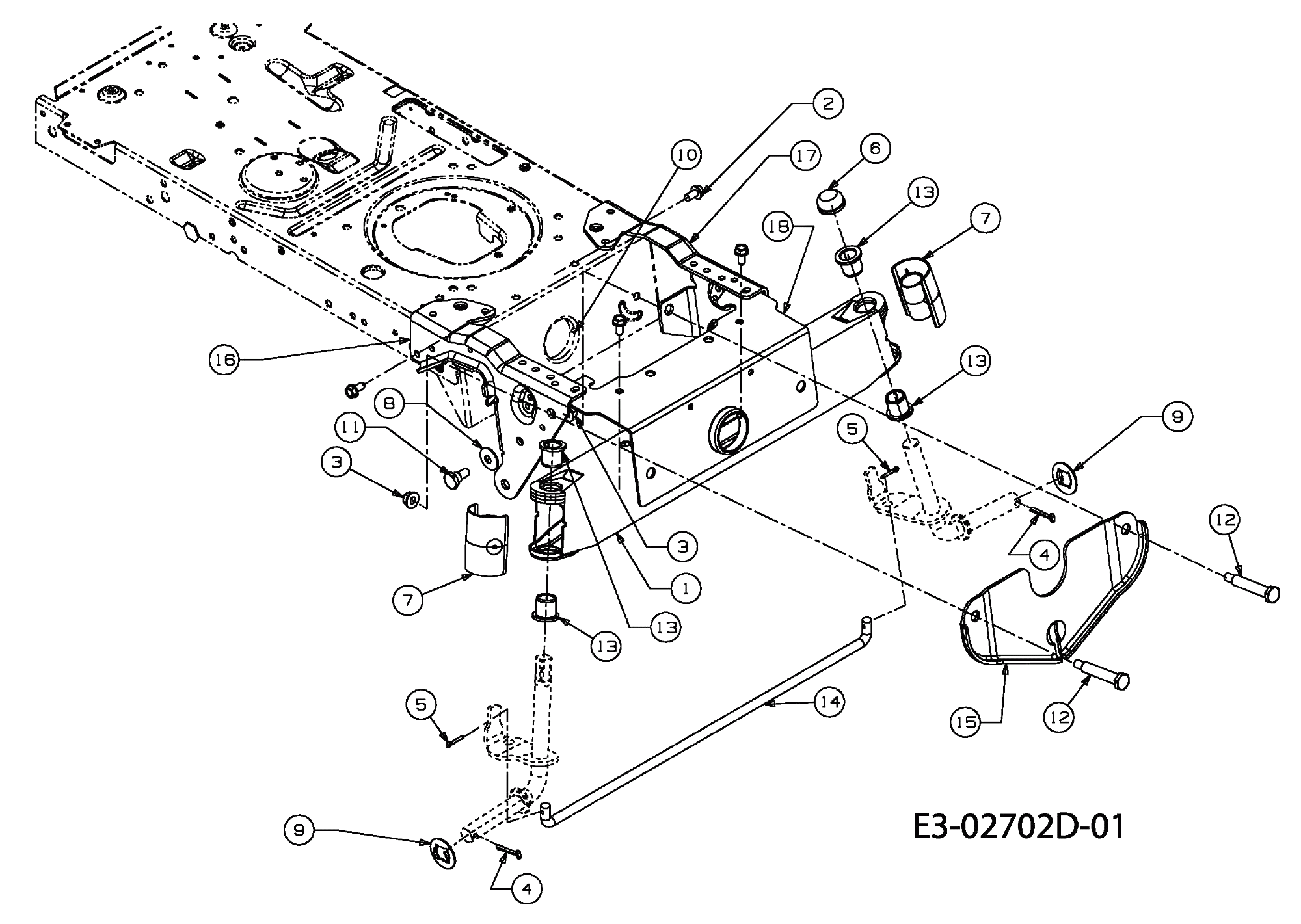 MTD Артикул 13AM793F678 (год выпуска 2009). Передняя ось