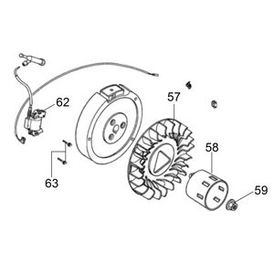 Вентиляционное колесо и катушка
