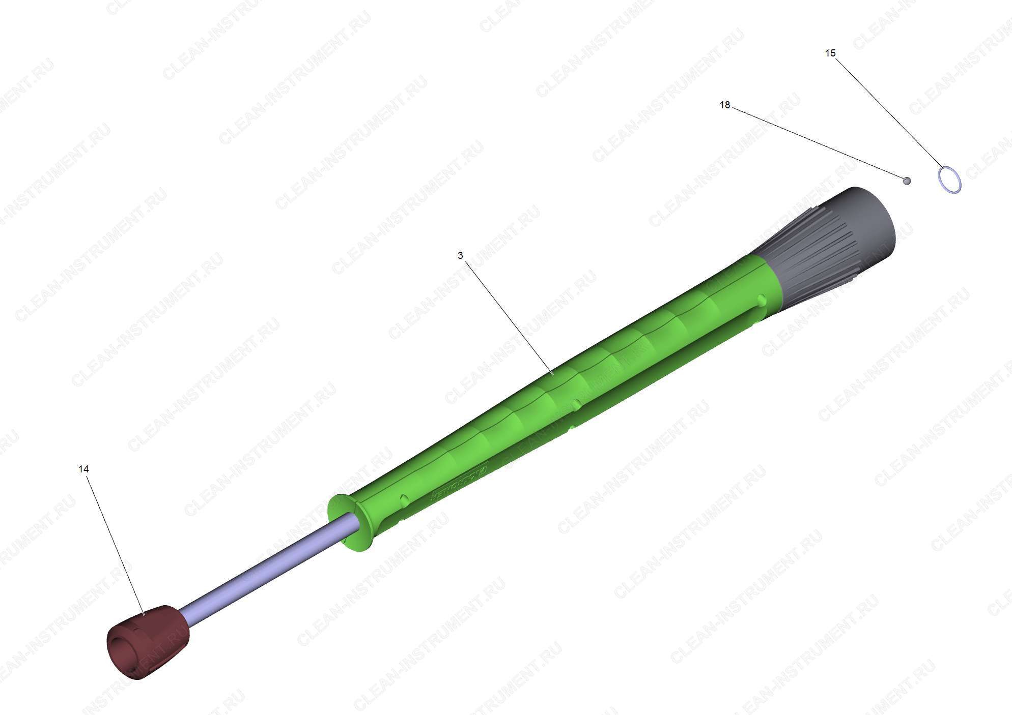 Струйная трубка в сборе 700mm65Mpa (4.760-679.0)