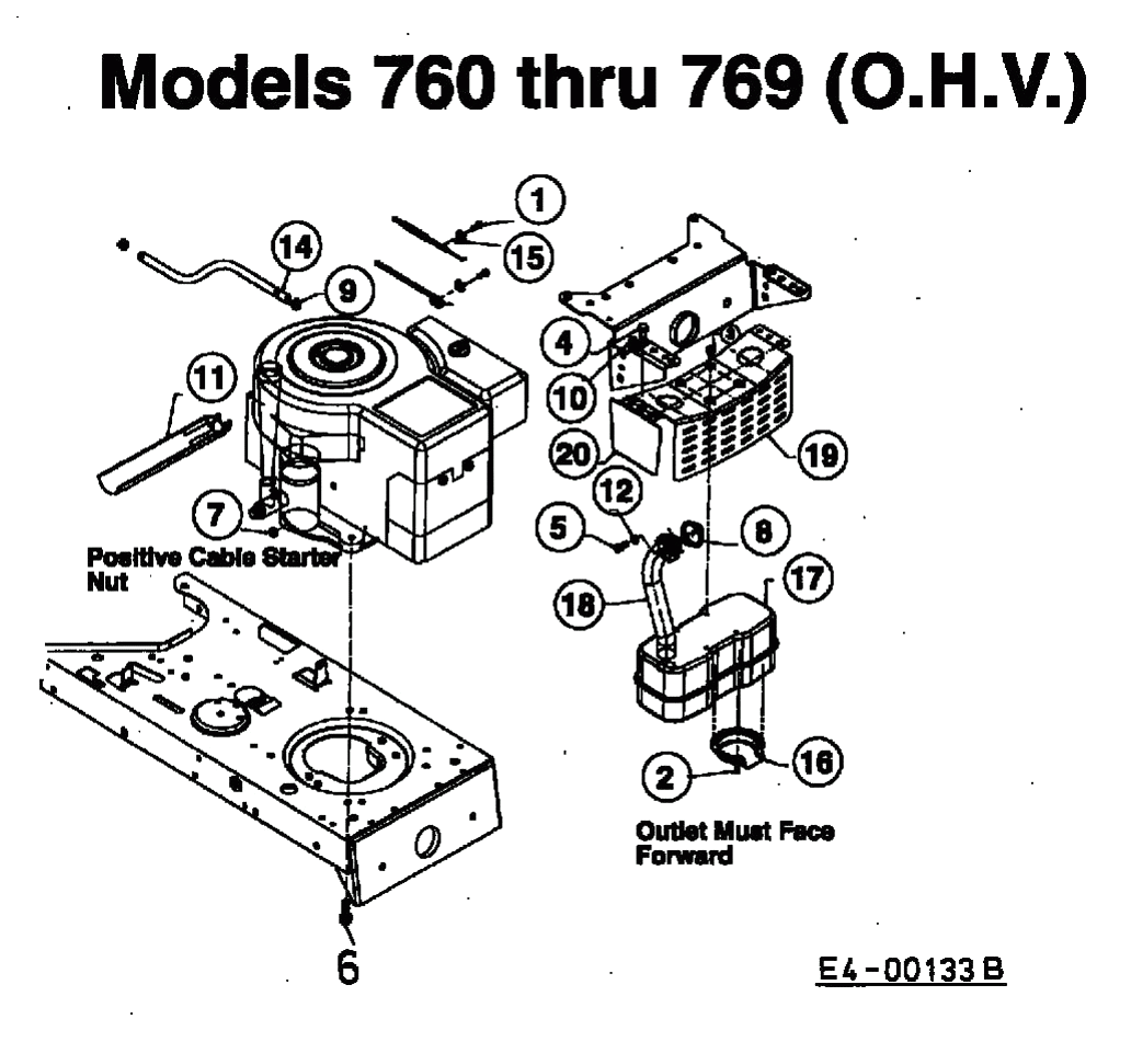 MTD Артикул 13D3760N600 (год выпуска 2002). Аксессуары двигателя