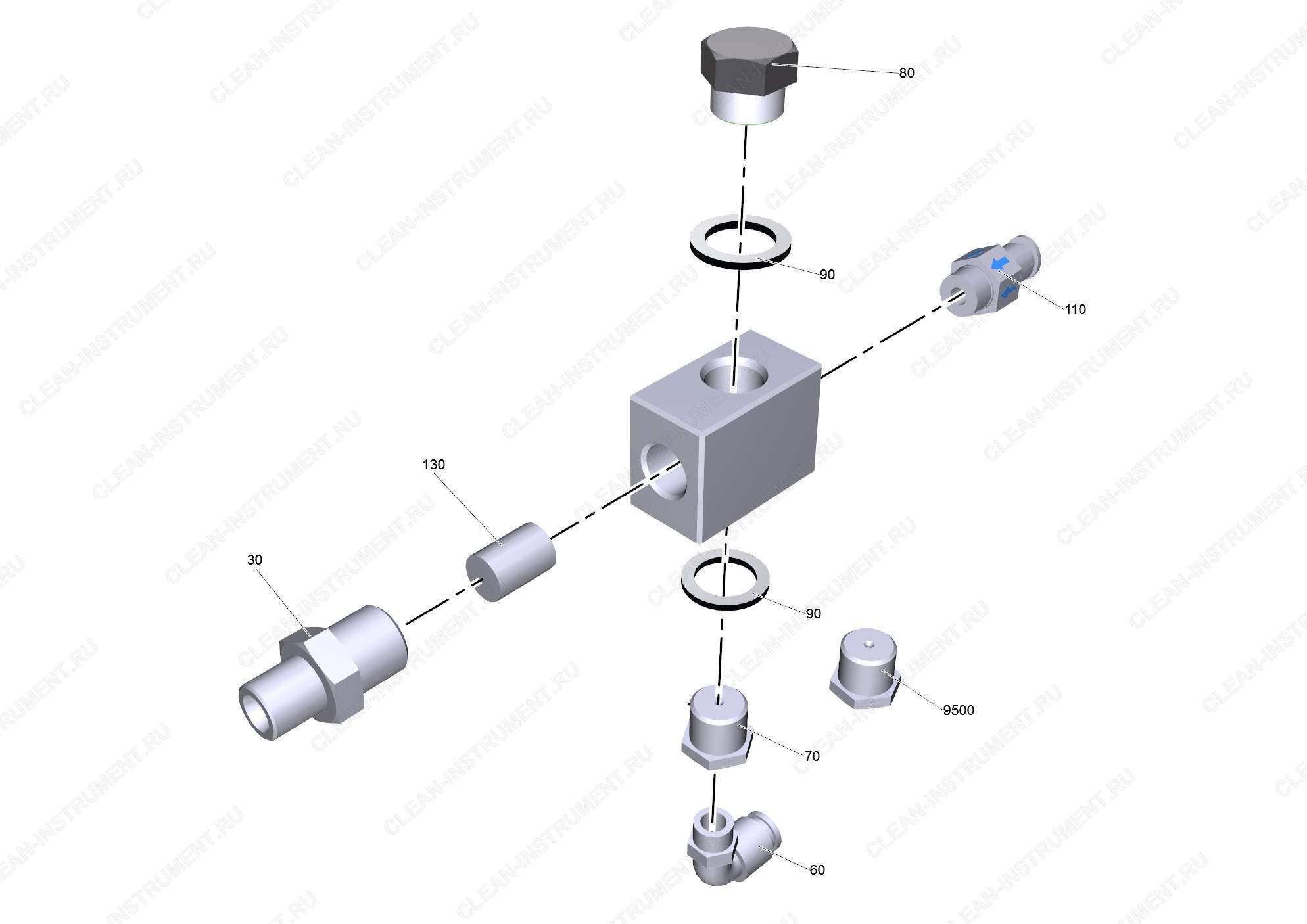 Узловая деталь 2 присоединительные элеме (4.317-000.0)