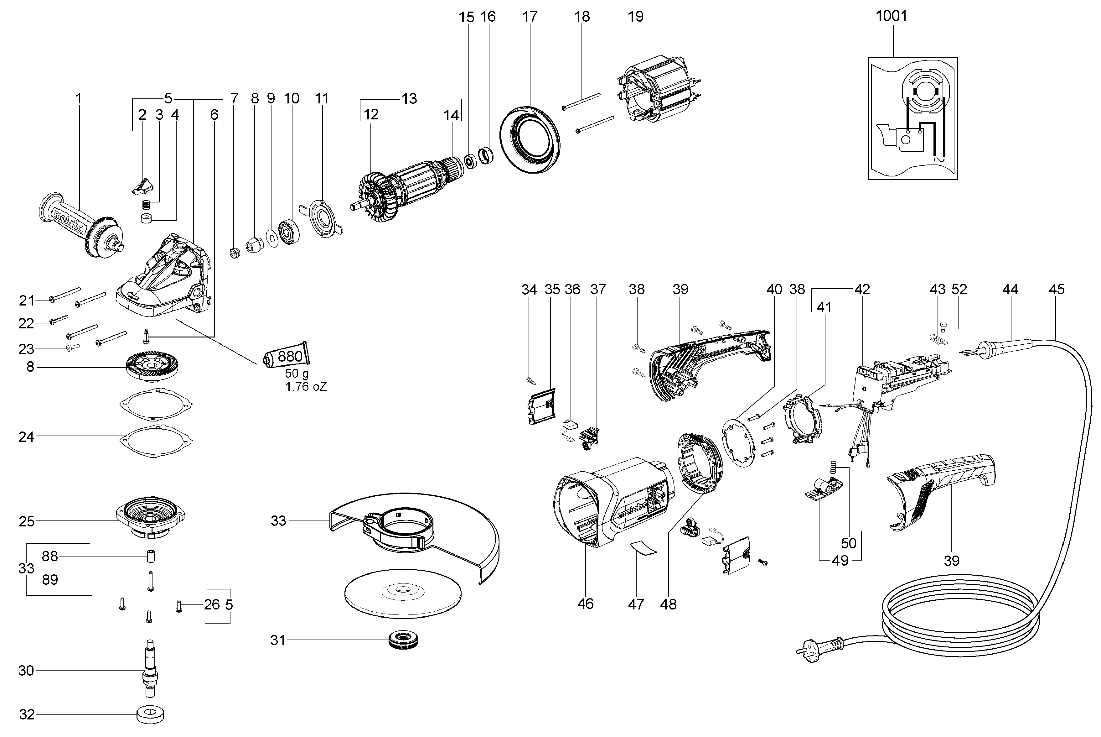 Большие угловые шлифмашины Metabo WXLA 24-180 Quick (06447000)