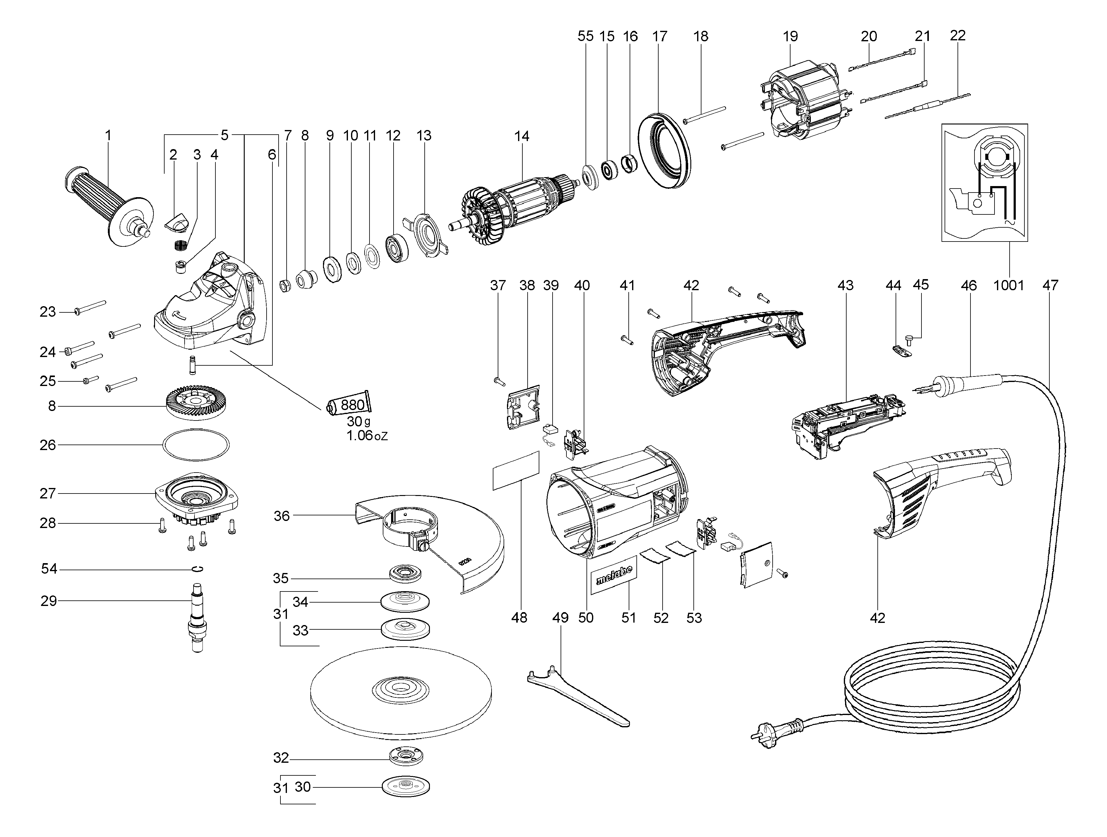 Большие угловые шлифмашины Metabo W 2000 (06420000)