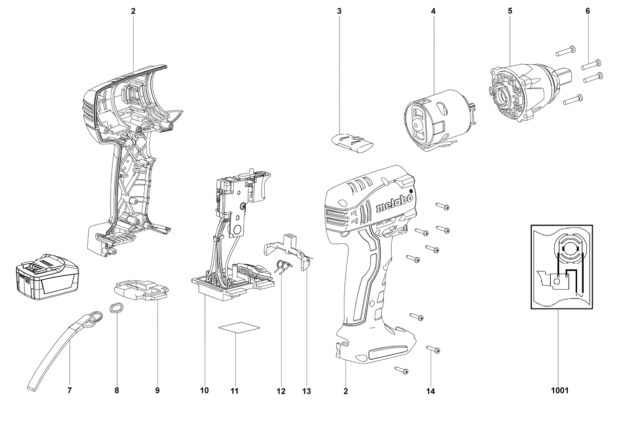 ЗАПЧАСТИ ДЛЯ ГАЙКОВЕРТА АККУМУЛЯТОРНОГО УДАРНОГО METABO SSW 14.4 LT (ТИП 02126000)