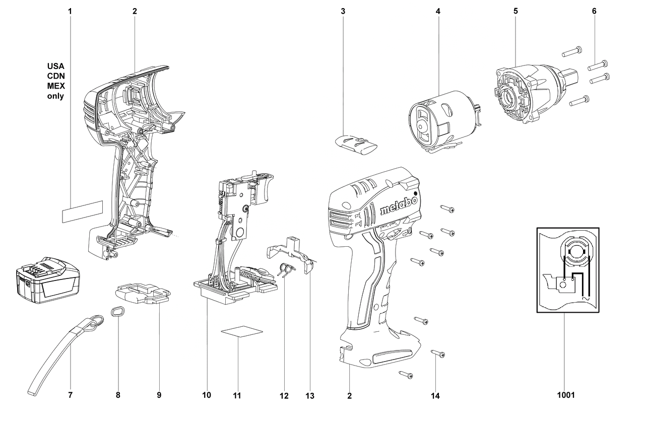 ЗАПЧАСТИ ДЛЯ ГАЙКОВЕРТА АККУМУЛЯТОРНОГО УДАРНОГО METABO SSW 18 LT (ТИП 02128000)