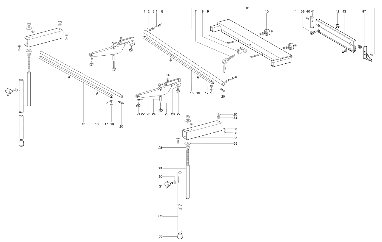 ЗАПЧАСТИ ДЛЯ КАРЕТКИ РАЗДВИЖНОЙ METABO SECANTA/UK333 (ТИП 0910053205 10) (Часть 1)