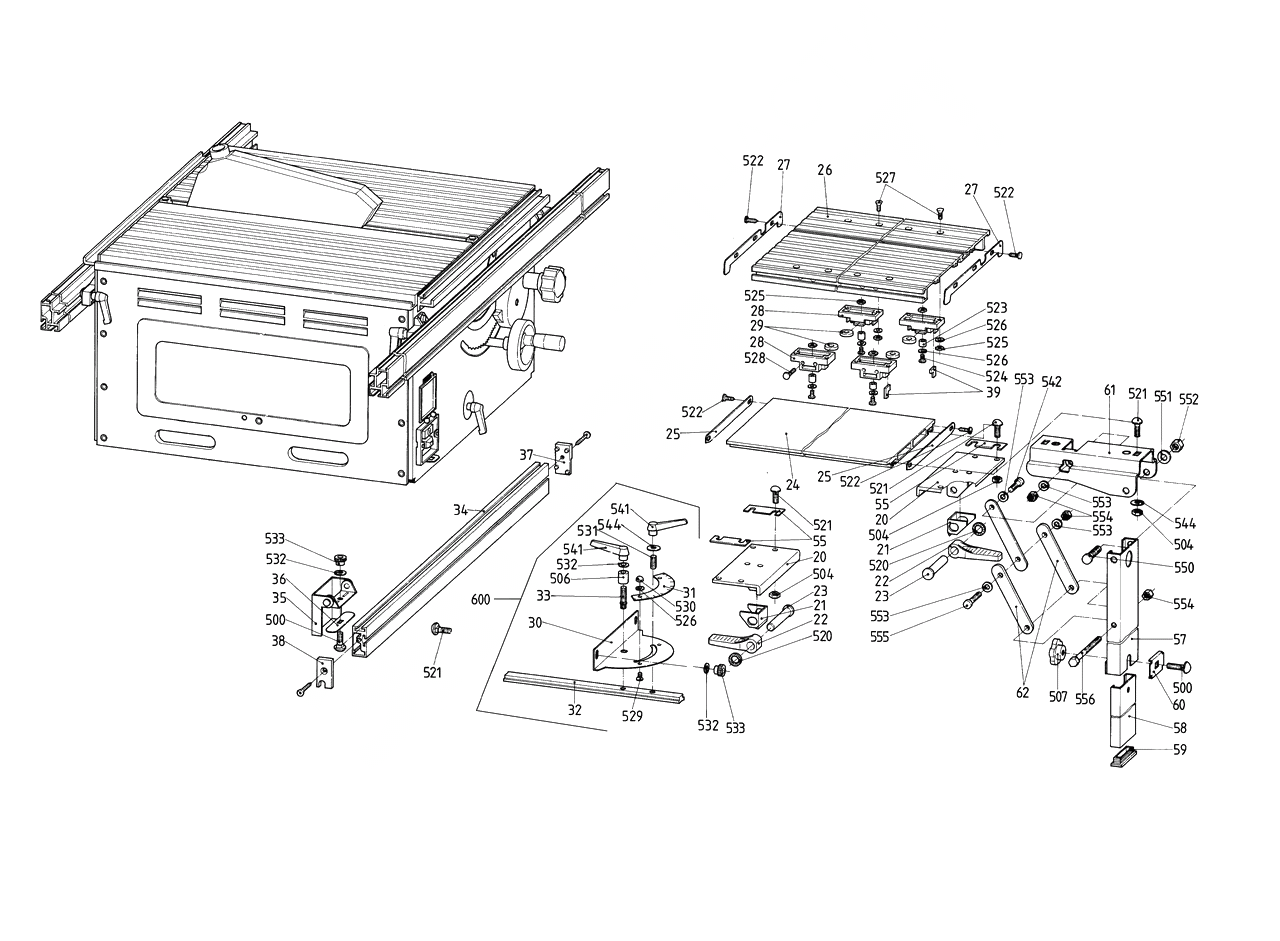 ЗАПЧАСТИ ДЛЯ КАРЕТКИ РАЗДВИЖНОЙ METABO PK 255 (ТИП 0910052420 12)