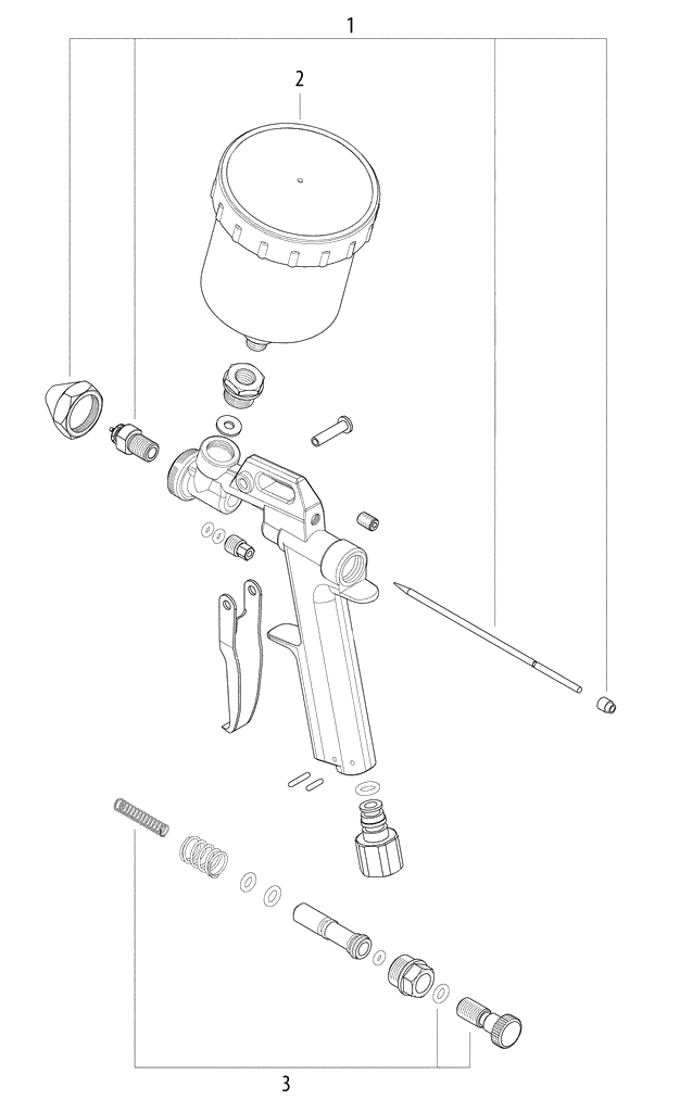 ЗАПЧАСТИ ДЛЯ ПИСТОЛЕТА ПНЕВМАТИЧЕСКОГО КРАСКОРАСПЫЛИТЕЛЬНОГО METABO FSP 100 (6.01574.00) (ТИП 01574000)