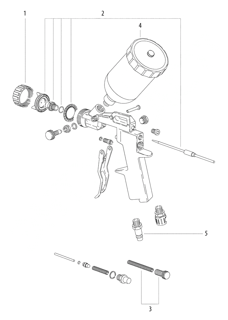 ЗАПЧАСТИ ДЛЯ ПИСТОЛЕТА ПНЕВМАТИЧЕСКОГО КРАСКОРАСПЫЛИТЕЛЬНОГО METABO FSP 600 (6.01575.00) (ТИП 01575000)