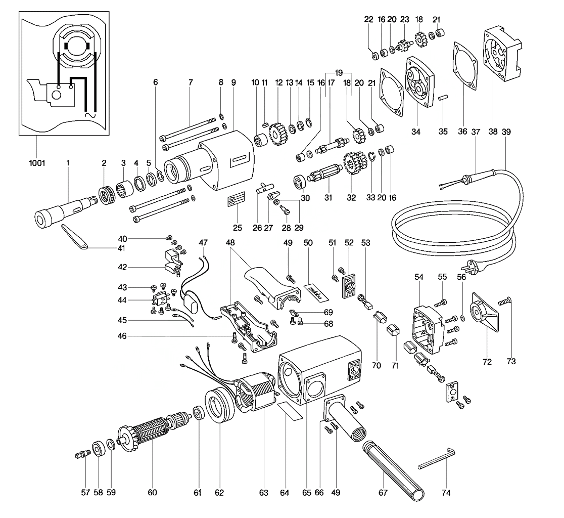 ЗАПЧАСТИ ДЛЯ ДРЕЛИ ЭЛЕКТРИЧЕСКОЙ METABO B 7532/4 (ТИП 07532000)