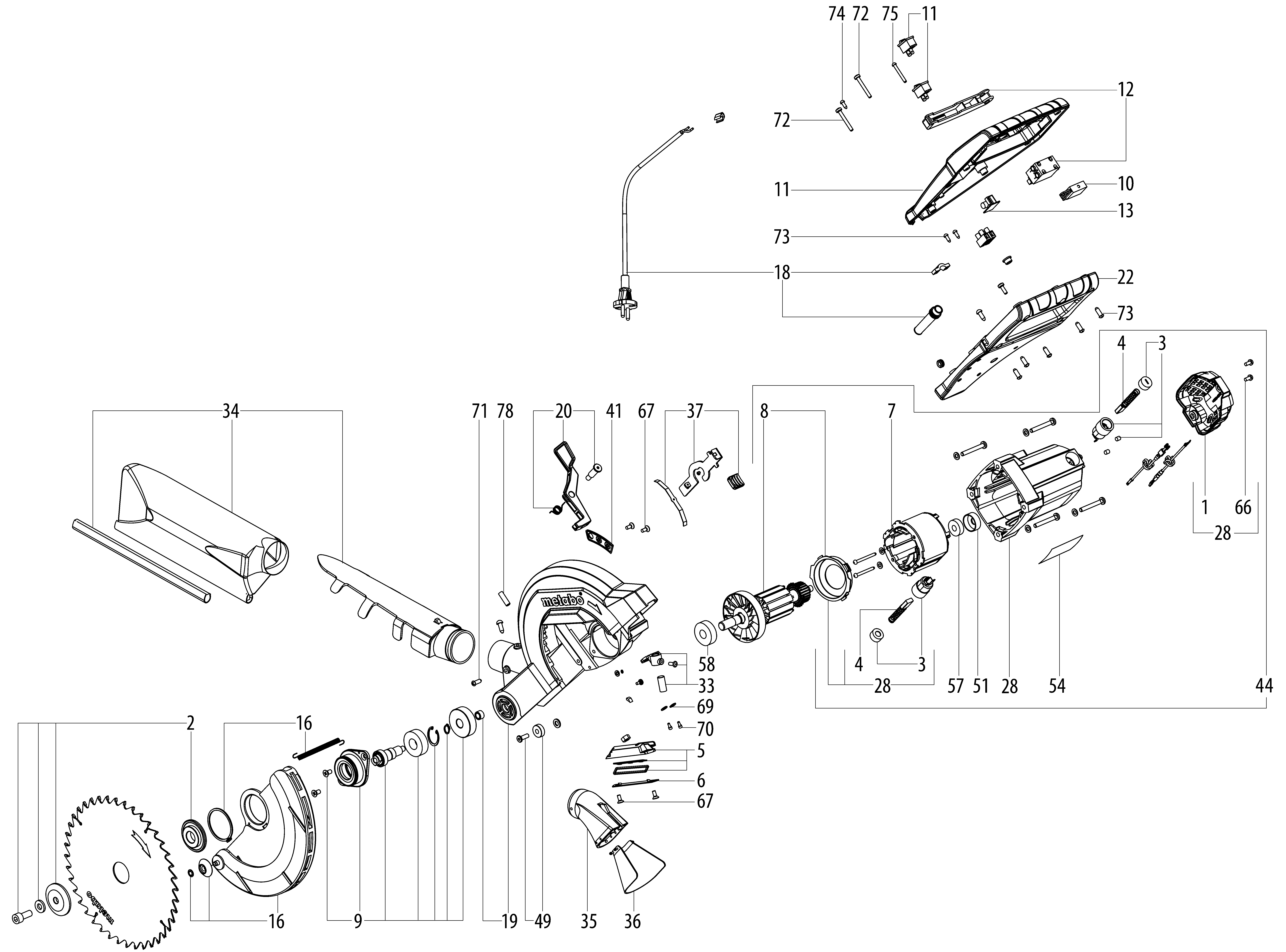 Торцовочные пилы Metabo KS 216 M Lasercut (19216000)