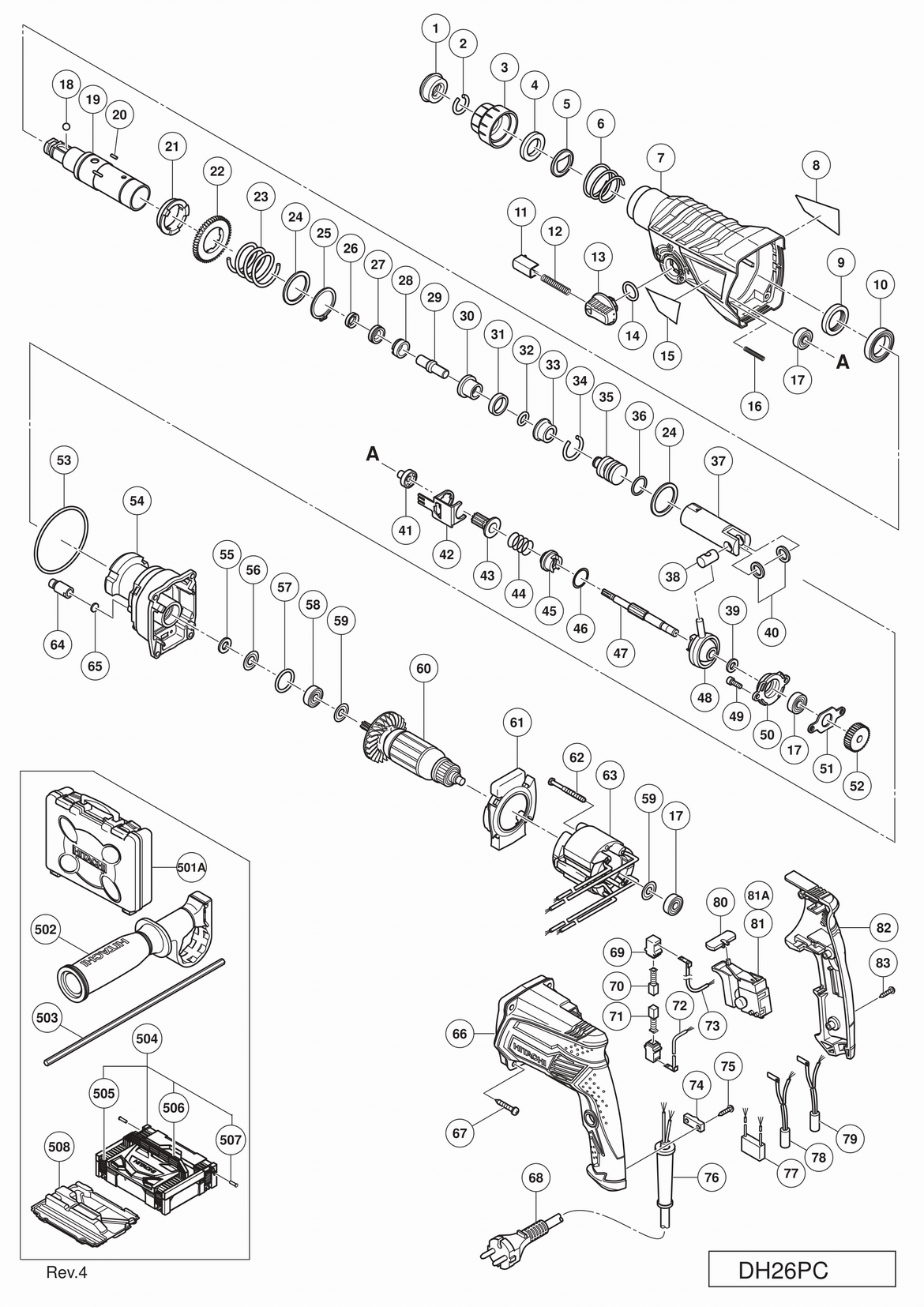 Перфоратор Hitachi DH26PC