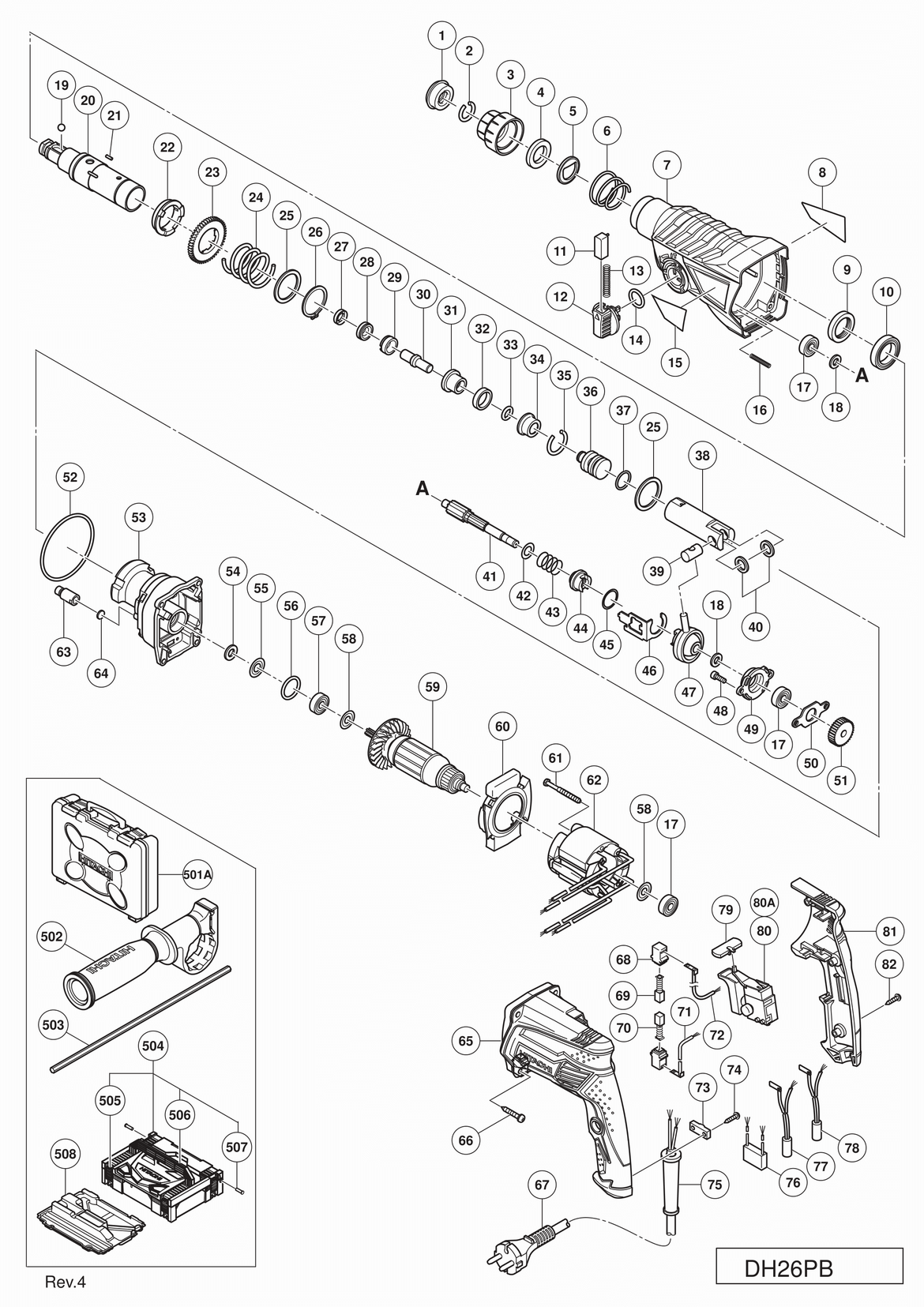 Перфоратор Hitachi DH26PB