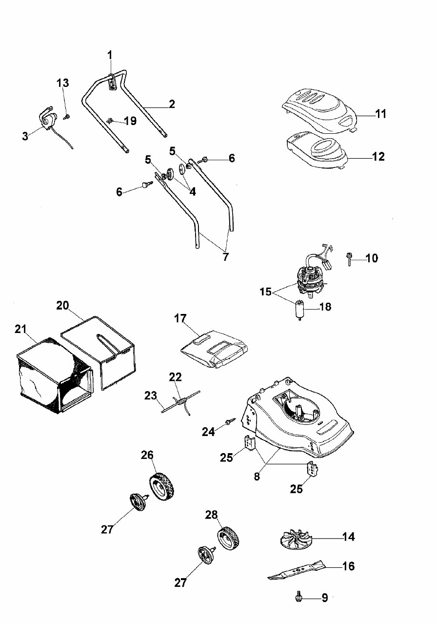 ЗАПЧАСТИ ДЛЯ ГАЗОНОКОСИЛКИ ЭЛЕКТРИЧЕСКОЙ OLEO-MAC K 40 P (АРТ. 6608-9102A)